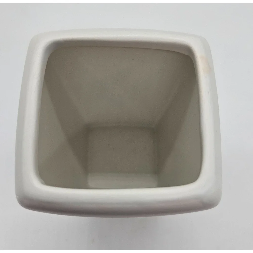 Square Ceramic Vase‎ White Butterfly Quote Decor Home Accent
